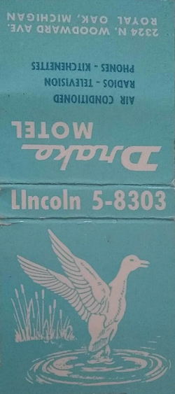 Drake Motel (Dunes Motel) - Matchbook (newer photo)